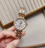 Omega Imported Quartz Movement 28MM Stainless Steel Lady Mineral Glass Diamond Bezel Watch